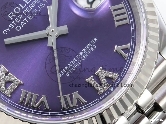 APF 126234 Dial Diamond 904L DateJust 1:1 Edition Roman 36 Bracelet Steel VR3235 on Best Jubilee Purple 0103